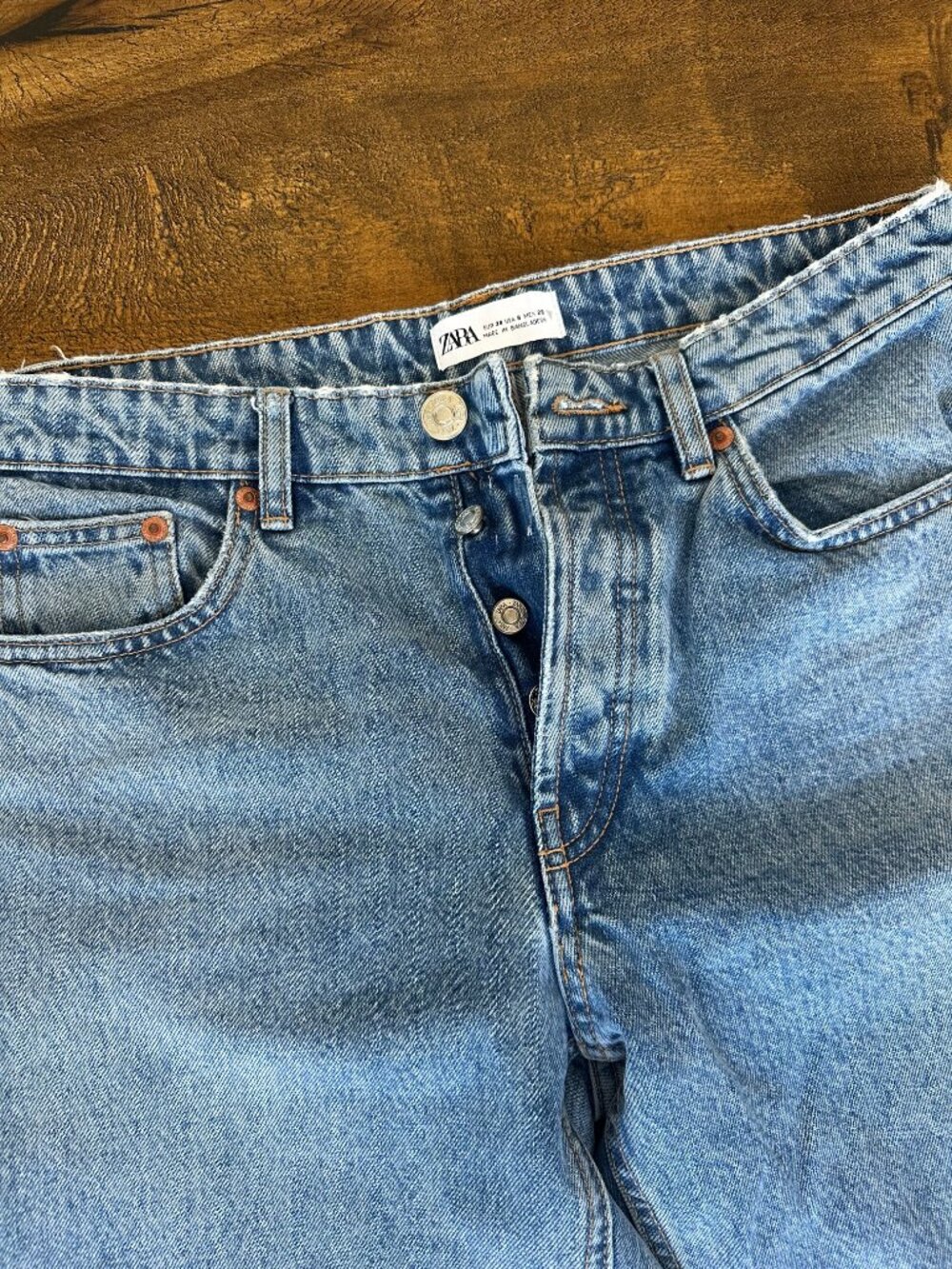 Zara straight leg button fly jeans - Picture 2 of 3